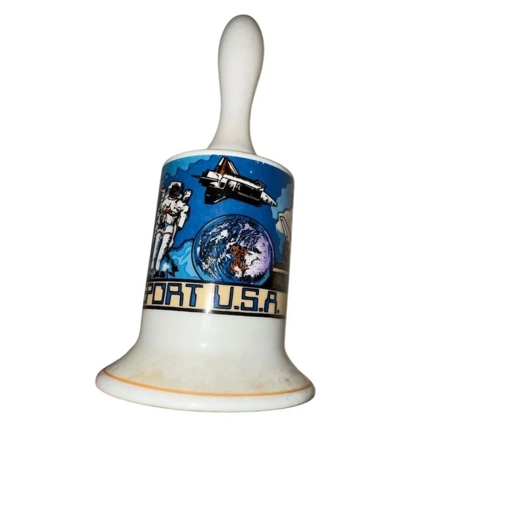 Vintage‎ 1987 NASA Spaceport USA Ceramic Desk dinner Bell by Karol Western